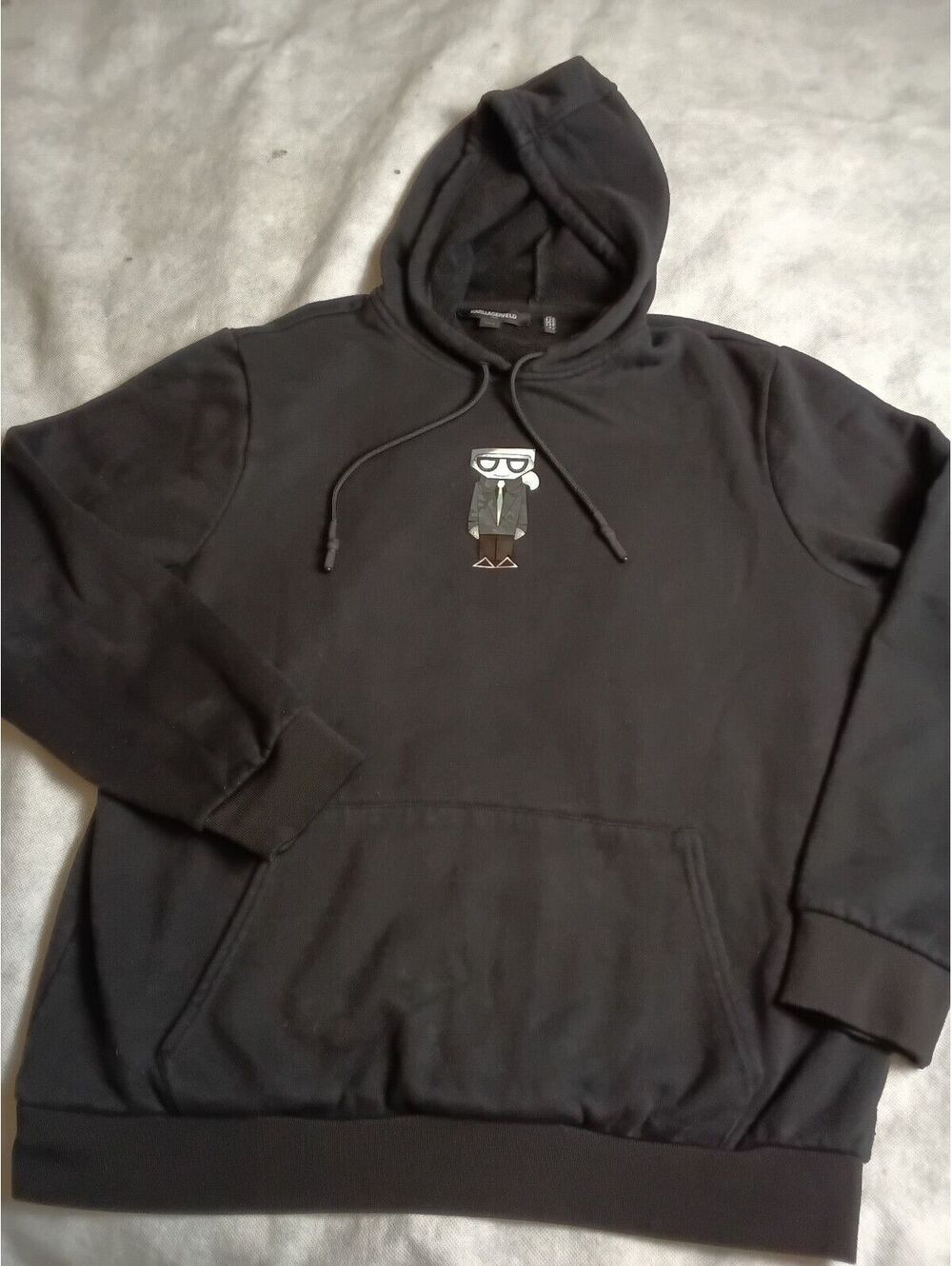 Karl Lagerfeld Icon Logo Hoodie Sweatshirt Large Luxury Athleisure Streetwear